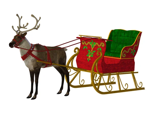 Reindeer  sleigh — Stock Photo, Image