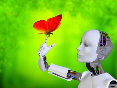 Robot ve bir kelebek