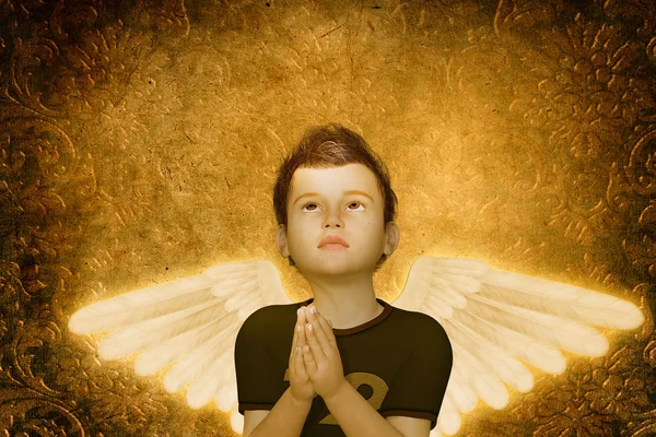 孩子祷告 — 图库照片
