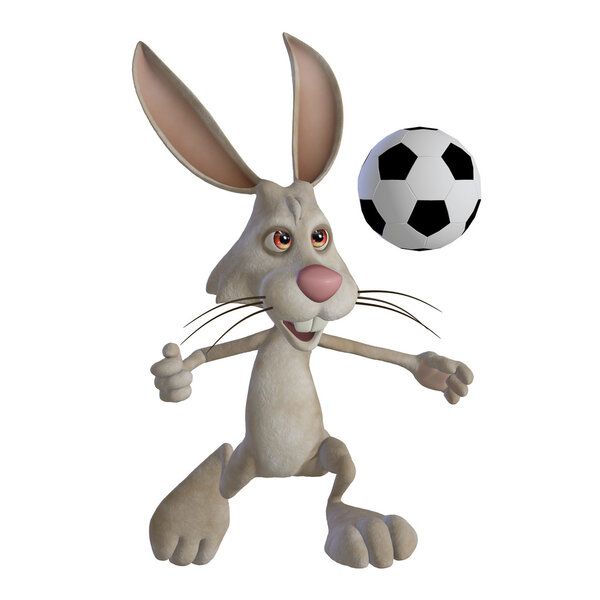 Easter bunny playing football