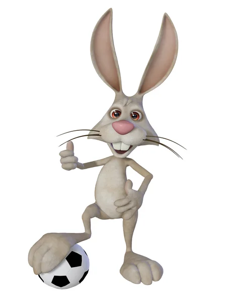 Easter bunny the football player — Stock Photo, Image