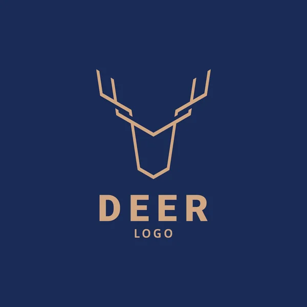 Zarif Geyik Logosu Minimalisti Şablon Yaratıcı Tasarım Vektörü Şirket Kimliği — Stok Vektör