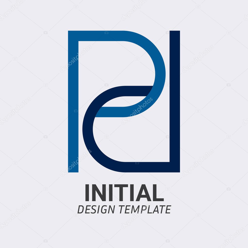 Initial Letter PD, DP, P & D Logo icon concept. Creative Minimal Alphabet emblem design template. Graphic Symbol for Corporate Business Identity.Creative Vector graphic element.