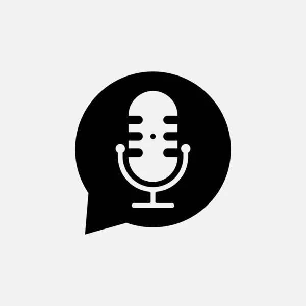 Podcast Radio Logo Εικονίδιο Μικρόφωνο Έννοια Πρότυπο Δημιουργικό Φορέα Σχεδιασμού — Διανυσματικό Αρχείο
