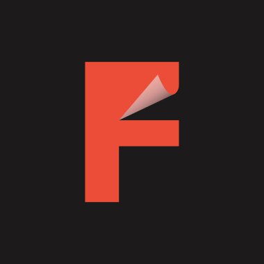 Katlama Simgesi Kavramlı F harfi logosu. Yaratıcı Minimal Alfabe Amblem Tasarım Şablonu. Kurumsal İş Kimliği Grafik Sembolü. Yaratıcı Vektör Grafik Elementi.