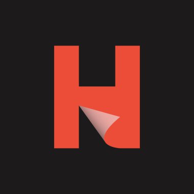 Katlama Simgesi Kavramlı H harfi logosu. Yaratıcı Minimal Alfabe Amblem Tasarım Şablonu. Kurumsal İş Kimliği Grafik Sembolü. Yaratıcı Vektör Grafik Elementi.