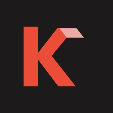  Katlama Simgesi Konsepti olan K harfi logosu. Yaratıcı Minimal Alfabe Amblem Tasarım Şablonu. Kurumsal İş Kimliği Grafik Sembolü. Yaratıcı Vektör Grafik Elementi.