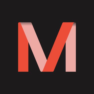  Katlama Simgesi Kavramlı M harfi logosu. Yaratıcı Minimal Alfabe Amblem Tasarım Şablonu. Kurumsal İş Kimliği Grafik Sembolü. Yaratıcı Vektör Grafik Elementi.