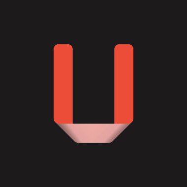  Katlama Simgesi Kavramlı Baş harfli U logosu. Yaratıcı Minimal Alfabe Amblem Tasarım Şablonu. Kurumsal İş Kimliği Grafik Sembolü. Yaratıcı Vektör Grafik Elementi.