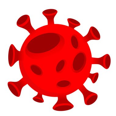  3 boyutlu Corona virüsü simgesi. Coronavirus 2019-nCoV. Yaratıcı Tasarım Şablonu vektör resimleme arkaplanı izole edildi.