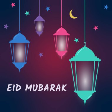  Bayram Mübarek İslami tasarım arka planı. Yaratıcı Tasarım Şablonu vektör çizimi.