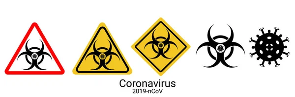 Caution Warning Sign Covid Creative Design Vector Illustration — Stock Vector