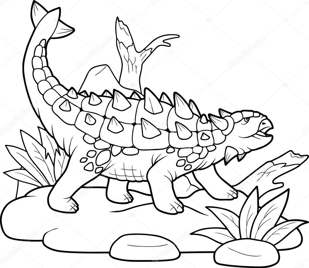 ankylosaurus, preparing for battle — stock vector © fargon