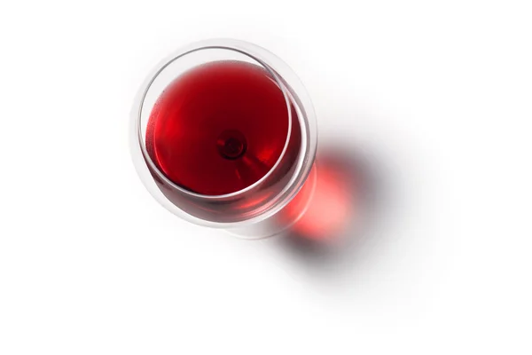 Glass of red wine with shadow.Top view — Stock Photo, Image