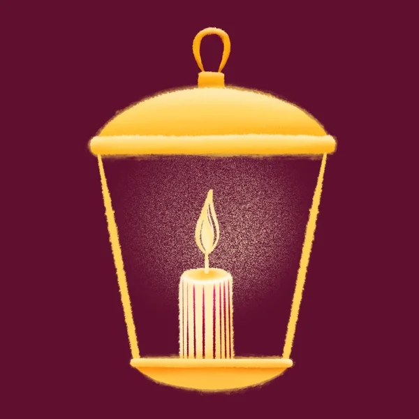 Rastr Illustrazione Lampada Natale Oro — Foto Stock