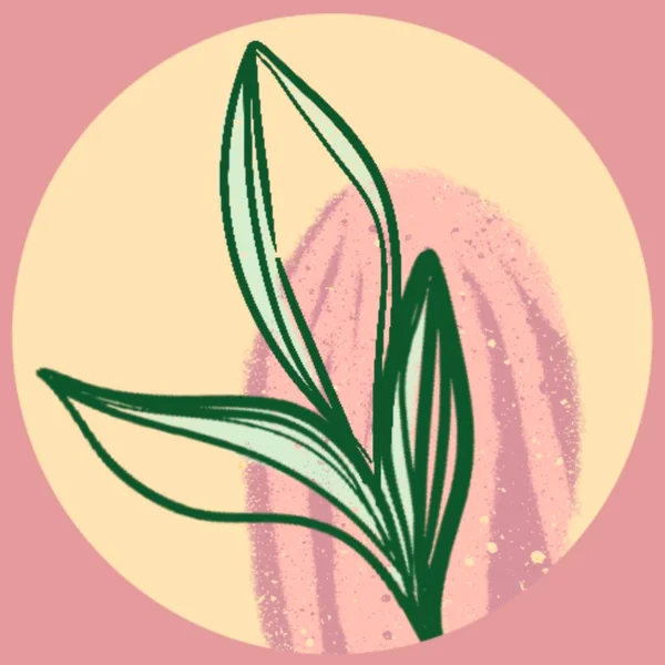 Symbol Mit Abstrakten Tropischen Blättern — Stockfoto