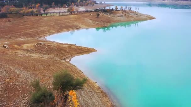 Vista Del Embalse Estación Seca Embalse Alloz Navarra España Europa — Vídeo de stock