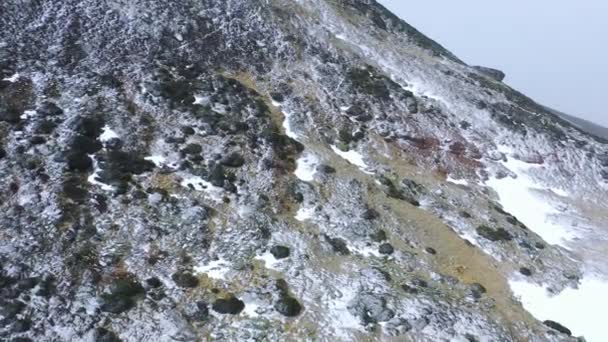 Hillside Télen Légi Felvétel Asztúria Spanyolország Európa — Stock videók