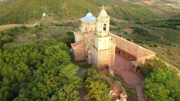 圣格雷戈里奥修道院纳瓦拉 西班牙 空中风景 — 图库视频影像