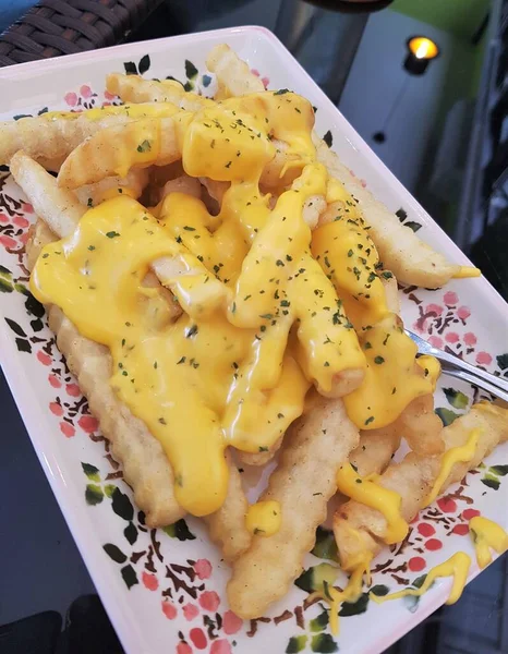 Friture Fromage Sur Dessus — Photo