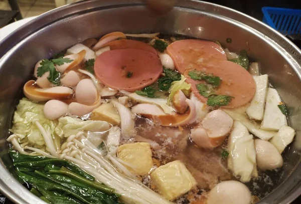 Hot Pot Dengan Sayuran — Stok Foto