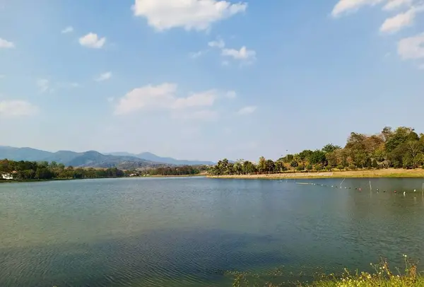 Lago Céu Azul Floresta — Fotografia de Stock