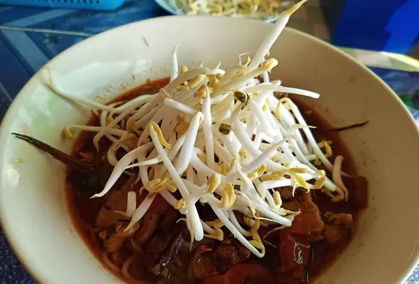 Macarrão Com Sopa Porco — Fotografia de Stock