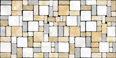 Banyo için mozaik duvar kiremitleri, taş desenli seramik duvar parlak bir şekilde düzenlenmiş.