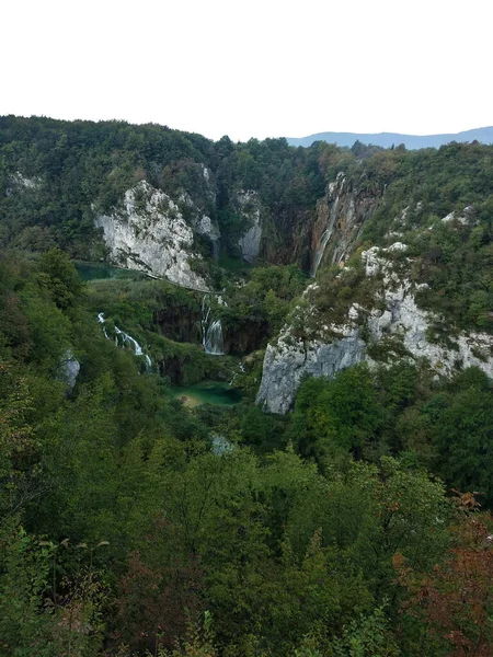 Chorvatsko Kouzelná Plitvická Jezera Vodopády — Stock fotografie