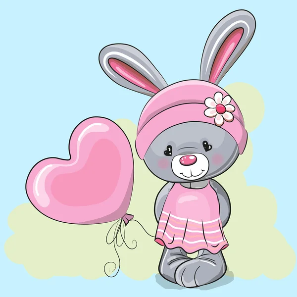 Mignon dessin animé lapin fille — Image vectorielle