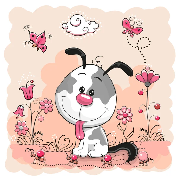 Cute cartoon Puppy — Stock Vector