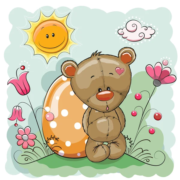 Schattige teddybeer — Stockvector