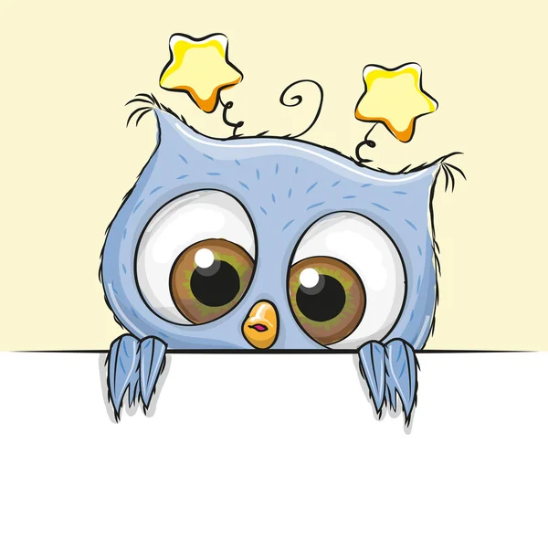 Greeting card cute Owl boy — Stock Vector