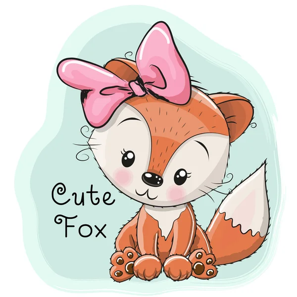 Cute Cartoon Fox — Stock Vector