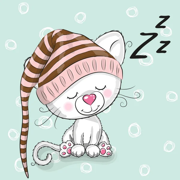 Sleeping cute Kitten — Stock Vector