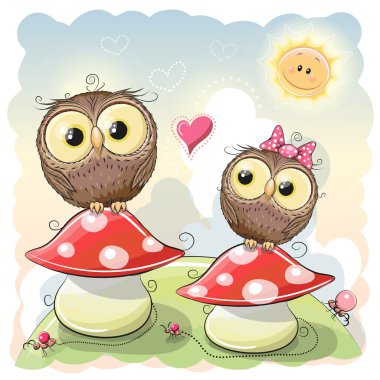 İki çizgi film baykuşlar