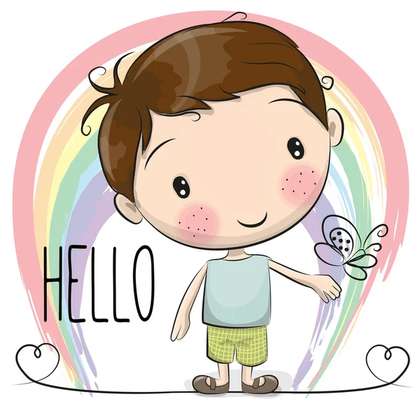 Cute Cartoon Boy — Stock Vector