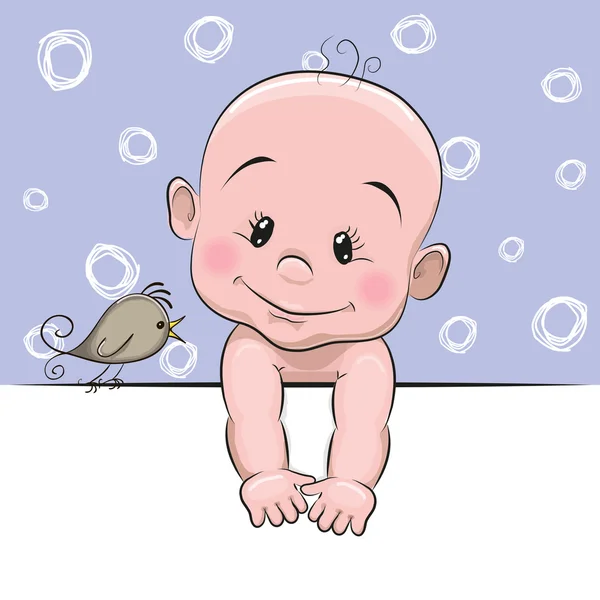 Cute cartoon baby boy — Stock Vector