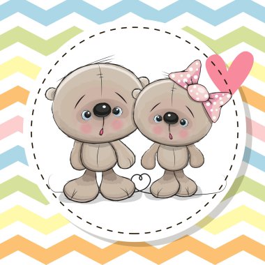 İki sevimli oyuncak ayılar