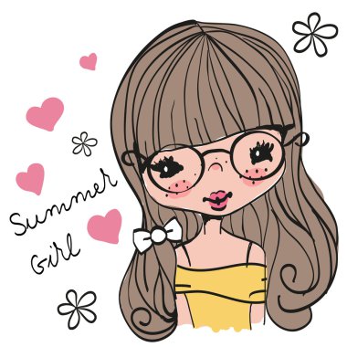 sevimli çizgi kız