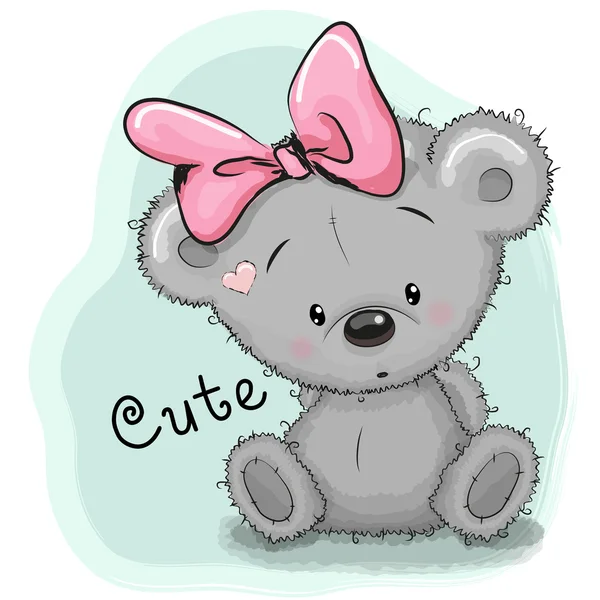 Dibujo oso chica — Vector de stock