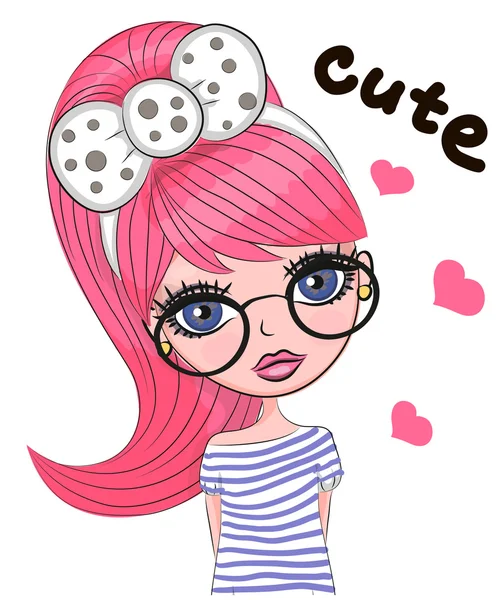 Cute cartoon meisje — Stockvector