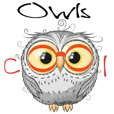 Beyaz bir arka plan üzerinde izole şirin baykuş