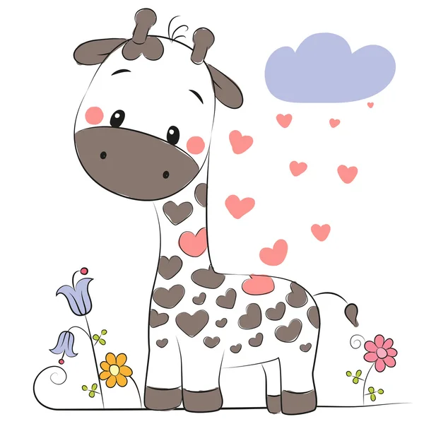 Carino cartone animato giraffa — Vettoriale Stock