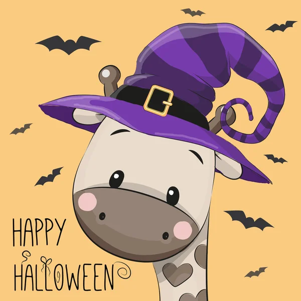Illustrazione di Halloween della giraffa dei cartoni animati — Vettoriale Stock