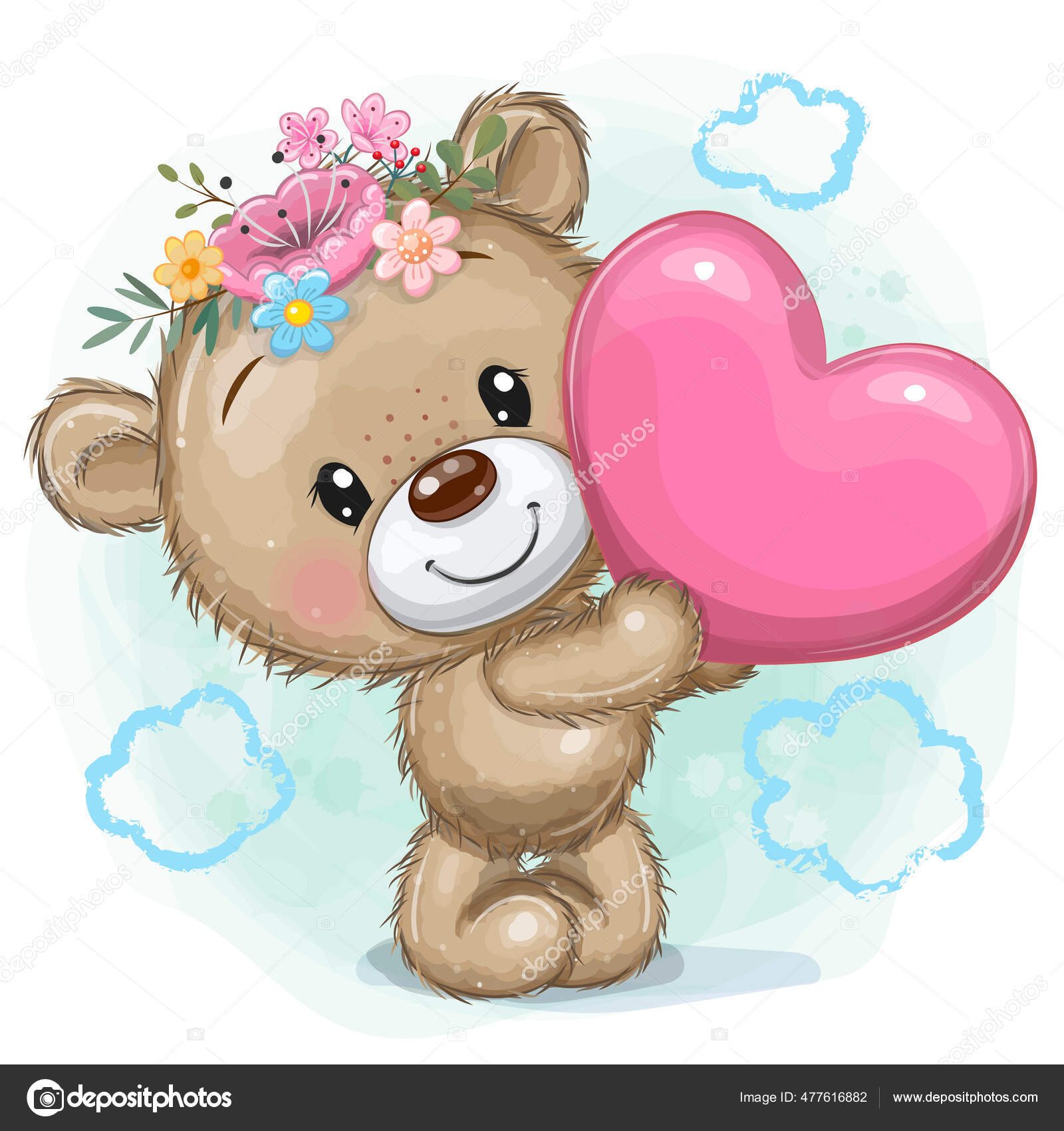 día de san valentín oso de peluche dibujos animados clipart