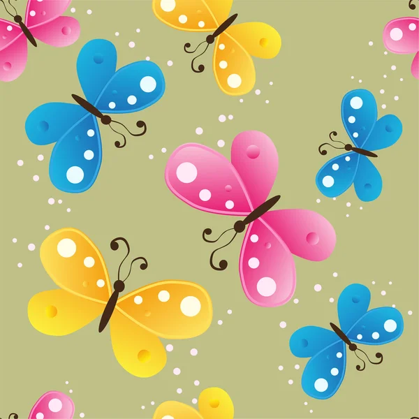 Απρόσκοπτη μοτίβο με πεταλούδες — Διανυσματικό Αρχείο