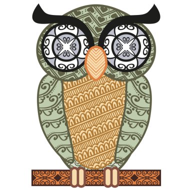 Desenli renkli baykuş