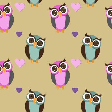 Dikişsiz desen baykuşlar