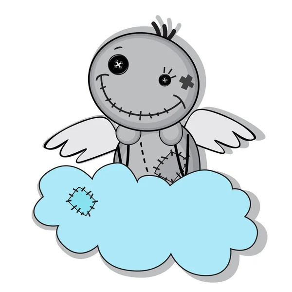 Monstruo con alas en una nube — Vector de stock